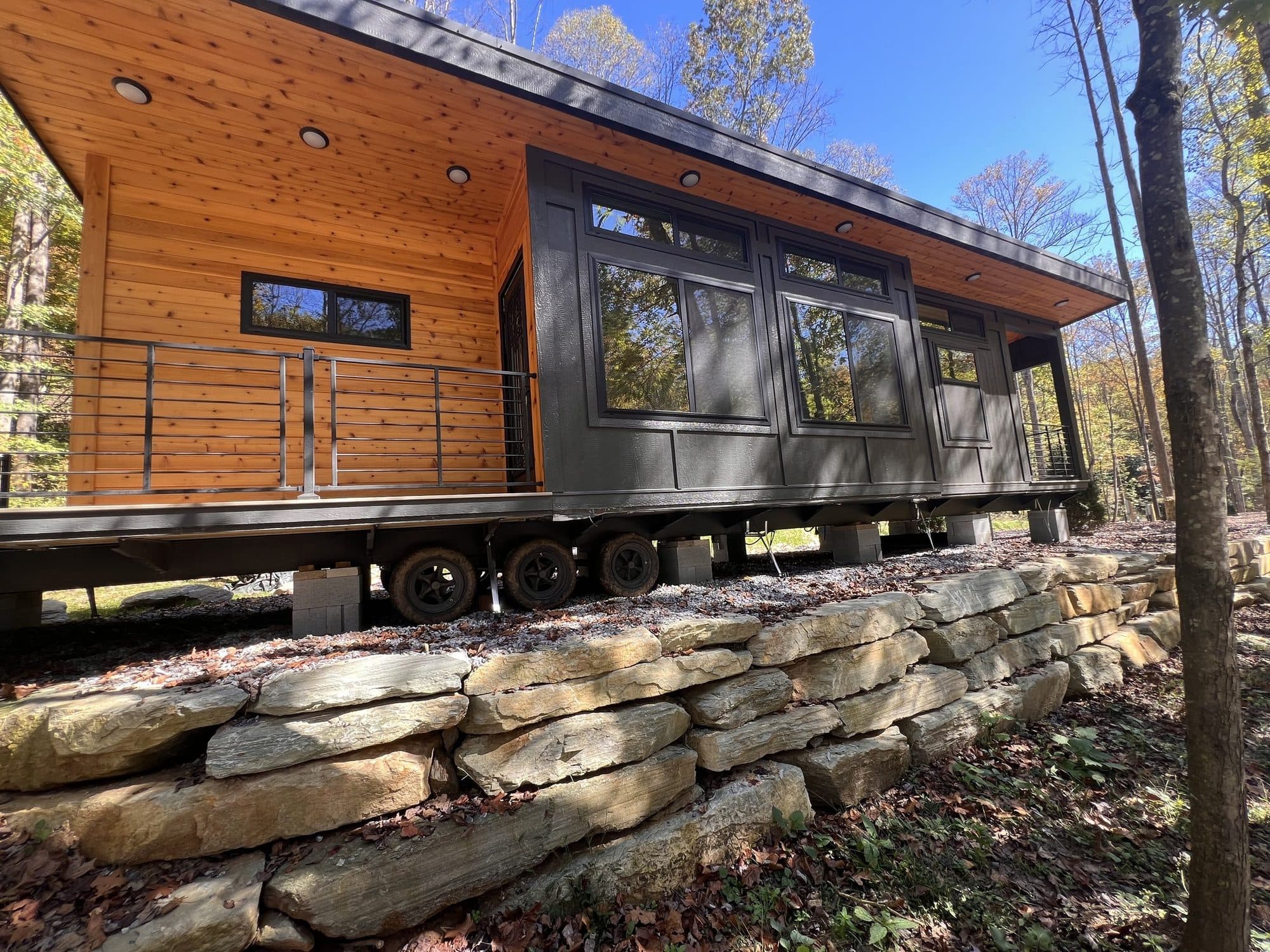 A Sweet-Haus Nordic Nook on its lot at Trout Stream Cabins